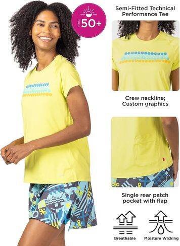 Terry Tech Tee Flow Bike Top - Women's UPF 50+ Crew Neck Short Sleeve Casual Cycling Shirt, Relaxed Fit in Kuwait