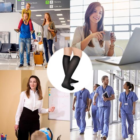 Compression Socks for Women & Men Support Knee High Socks for Running Hiking Sports Air Travel 4 Pairs in Saudi Arabia