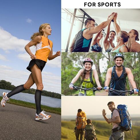 Compression Socks for Women & Men Support Knee High Socks for Running Hiking Sports Air Travel 4 Pairs in Saudi Arabia