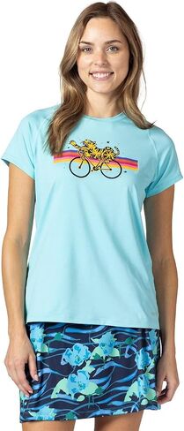 Terry Tech Tee Flow Bike Top - Women's UPF 50+ Crew Neck Short Sleeve Casual Cycling Shirt, Relaxed Fit in Kuwait
