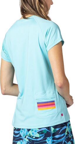 Terry Tech Tee Flow Bike Top - Women's UPF 50+ Crew Neck Short Sleeve Casual Cycling Shirt, Relaxed Fit in Kuwait