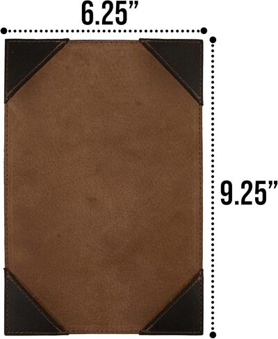 غطاء القائمة للإخفاء والشراب، مقاس 5.5 × 8.5 بوصة - إكسسوارات المطاعم - مصنوع يدويًا من الجلد المحبب بالكامل - بني بوربون in Saudi Arabia