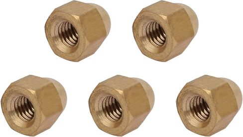 METALLIXITY Acorn Cap Nuts(M6x1mm) 5Pcs, Brass Acorn Dome Cap Head Hex Nuts - for Industrial Mechanical Equipment, Gold Tone in Saudi Arabia