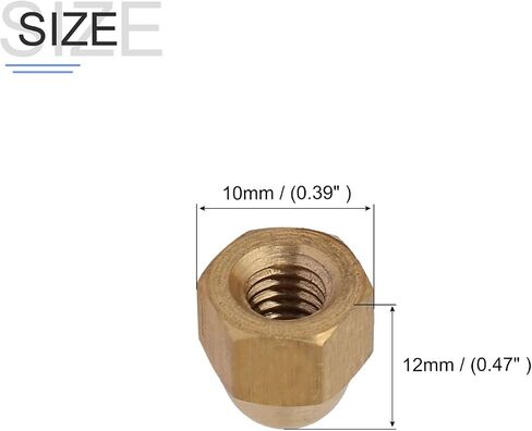 METALLIXITY Acorn Cap Nuts(M6x1mm) 5Pcs, Brass Acorn Dome Cap Head Hex Nuts - for Industrial Mechanical Equipment, Gold Tone in Saudi Arabia