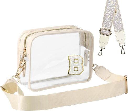 Stadium-Approved Clear Initial Purse, Crossbody Bag for Events, Concert and Sports,Adjustable Strap in Saudi Arabia
