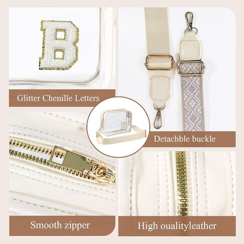 Stadium-Approved Clear Initial Purse, Crossbody Bag for Events, Concert and Sports,Adjustable Strap in Saudi Arabia
