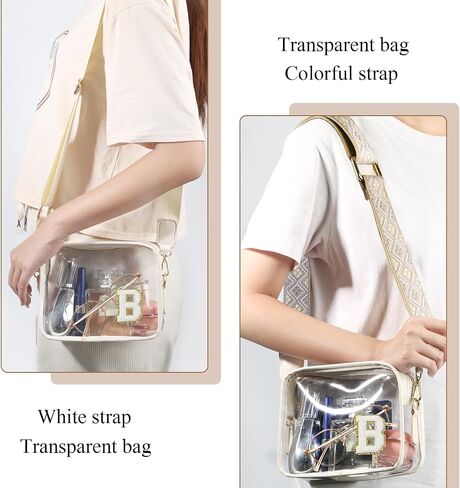 Stadium-Approved Clear Initial Purse, Crossbody Bag for Events, Concert and Sports,Adjustable Strap in Saudi Arabia