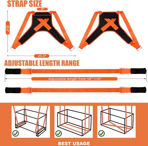Moving Straps，2-Person Lifting and Moving System for Appliances. Lifting Straps for Heavy Furniture. Shoulder Strap. Easily Move Home Furniture Under 1000 lbs. Like pro Furniture Movers in Kuwait