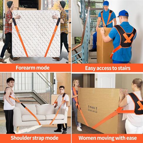 Moving Straps，2-Person Lifting and Moving System for Appliances. Lifting Straps for Heavy Furniture. Shoulder Strap. Easily Move Home Furniture Under 1000 lbs. Like pro Furniture Movers in Kuwait