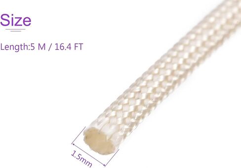 DMiotech 7 مم × 1 م (3.3 قدم) كم من الألياف الزجاجية عازلة لخطوط صغيرة من القماش لحماية الأسلاك مع الراتنج الأبيض in Saudi Arabia