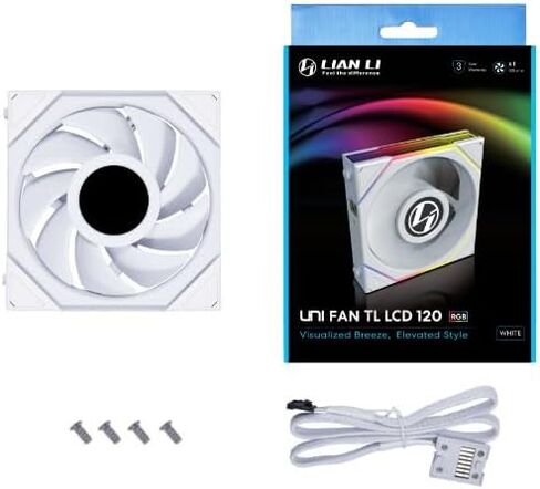 Lian-Li Lian-Li UNI FAN TL LCD 120mm Fan, White in Saudi Arabia