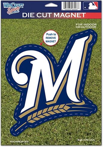 MLB Milwaukee Brewers 82797010 مغناطيس بشعار مقطوع بالقالب، صغير، أسود in Saudi Arabia