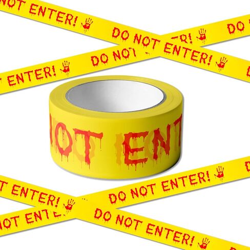 ONFAON Halloween Decorations, 1.8inx82ft Caution Tape Halloween Party Decorations Indoor for Haunted Houses, Party, Door, Danger Areas Decor(Red) in Kuwait