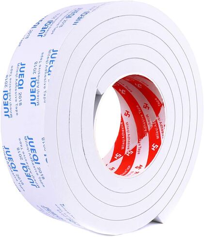 Double Sided EVA Foam Tape,Thickness 5mm White Self-Adhesive Weather Seal Stripping Foam Insulation Tape Car Door Window Mounting Adhesive Tape,1cm x 2m in Saudi Arabia