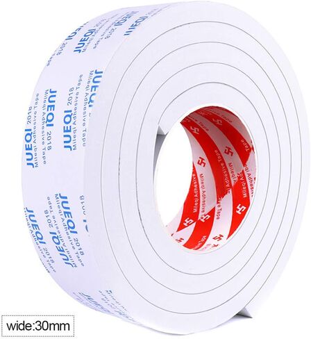 Double Sided EVA Foam Tape,Thickness 5mm White Self-Adhesive Weather Seal Stripping Foam Insulation Tape Car Door Window Mounting Adhesive Tape,1cm x 2m in Saudi Arabia