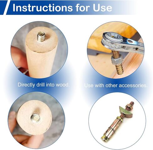 MroMax 30Pack M4 x 25mm Hanger Bolts, 1" (25mm) Double Headed Bolts，4mm (0.16") Wood Dowel Screw Self-Tapping Screw Hanger Bolts for Wood Joint Furniture Legs in Saudi Arabia