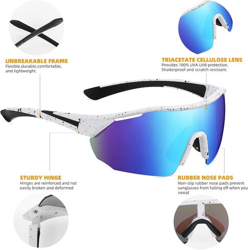 Youth Baseball Sunglasses for Boy Girl Age 8-14,UV400 Kids Polarized Sport Sun Glass for Cycling Golf Running Fishing in Saudi Arabia