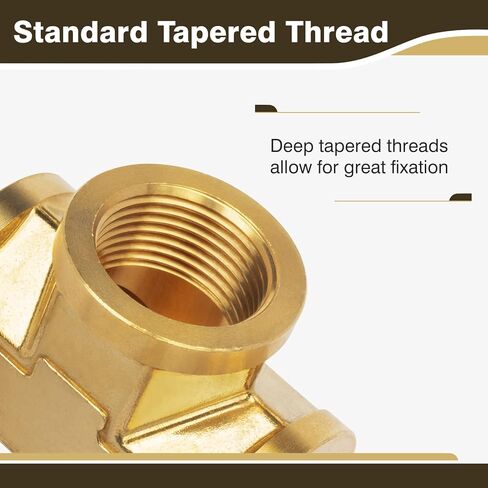 تركيب أنابيب نحاسية، تي شيرت، 3/4 بوصة × 3/4 بوصة × 3/4 بوصة NPT أنثى 3 اتجاهات T-موصل للغاز والهواء والزيت والبروبان (عبوة واحدة) in Kuwait