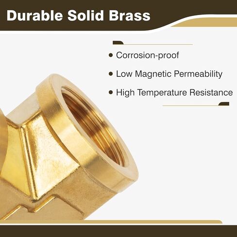 تركيب أنابيب نحاسية، تي شيرت، 3/4 بوصة × 3/4 بوصة × 3/4 بوصة NPT أنثى 3 اتجاهات T-موصل للغاز والهواء والزيت والبروبان (عبوة واحدة) in Kuwait