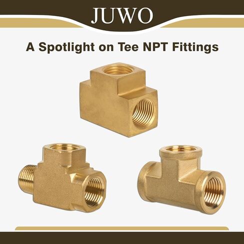 تركيب أنابيب نحاسية، تي شيرت، 3/4 بوصة × 3/4 بوصة × 3/4 بوصة NPT أنثى 3 اتجاهات T-موصل للغاز والهواء والزيت والبروبان (عبوة واحدة) in Kuwait