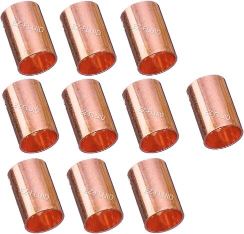 (10) EZ-FLUID Plumbing 1/2" C X C LF Copper Slip Coupling Pressure Copper Fitting Without Stop,Sweat Solder Connection Connector End Repair Coupler Copper Fittings,Residential,Commercial in Saudi Arabia
