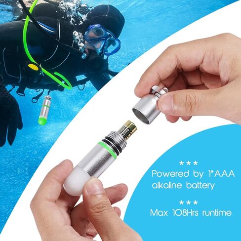 APLOS D01 Mini Glow Tank, Scuba Dive Strobe Beacon Diving Signal Light Night Dive Flashing Marker Light with AAA Battery, for 150M Underwater Diving in Kuwait