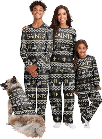 FOCO NFL boys NFL Team Ugly Pattern Matching Set Family Holiday Pajamas in Saudi Arabia