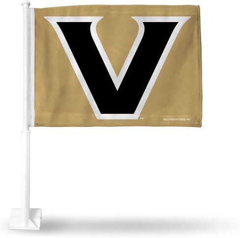 Rico Industries NCAA Vanderbilt Commodores Secondary Double Sided Double Sided Car Flag - 16" x 19" - Strong Pole that Hooks Onto Car/Truck/Automobile in Saudi Arabia