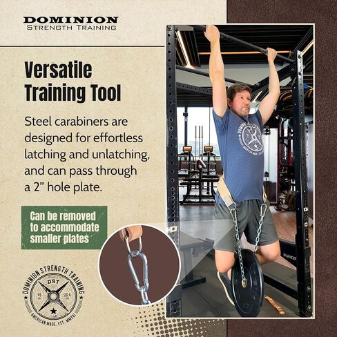 Heavy-Duty Leather Dip Belt with Steel Chain - Ultimate Accessory for Weighted Pullups, Dips, and Progressive Overload in Saudi Arabia