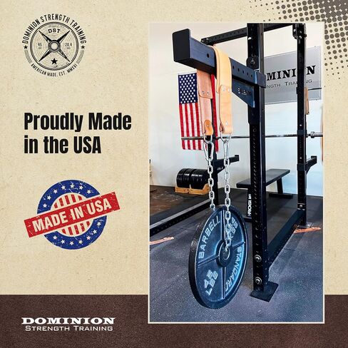 Heavy-Duty Leather Dip Belt with Steel Chain - Ultimate Accessory for Weighted Pullups, Dips, and Progressive Overload in Saudi Arabia