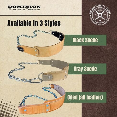 Heavy-Duty Leather Dip Belt with Steel Chain - Ultimate Accessory for Weighted Pullups, Dips, and Progressive Overload in Saudi Arabia