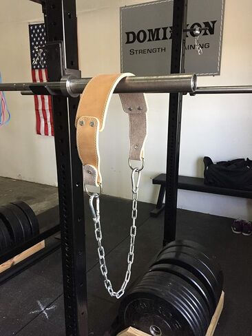 Heavy-Duty Leather Dip Belt with Steel Chain - Ultimate Accessory for Weighted Pullups, Dips, and Progressive Overload in Saudi Arabia