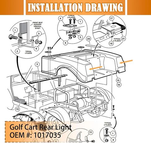 ZLX&LU Club Car DS Tail Lights, OEM#: 1017035, Golf Cart 12V LED Rear Brake Light, Suitable for 1982-UP Club Car DS and Yamaha G14 G16 G19 G22 Golf Cart in Saudi Arabia