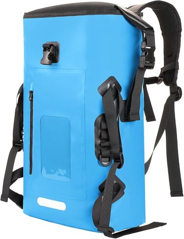حقيبة ظهر مقاومة للماء من جومو سيلي للرجال، حقائب جافة في الهواء الطلق، حقيبة جافة مقاومة للماء 30 لتر، إغلاق علوي قابل للطي، حقيبة ظهر للسفر والمشي لمسافات طويلة للتجديف بالكاياك والتخييم والشاطئ باللون الأزرق in Kuwait