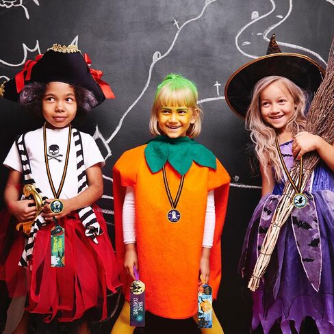 36 Pcs Halloween Medal Trophies and Trophy Ribbons Award Ribbons Medals Reward with Stickers Costume Ribbons for Adults Halloween Spooky Party Favor Costume Contest Prize Awards Celebration in Saudi Arabia