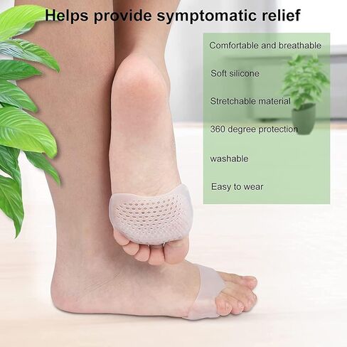 وسائد مشط القدم - وسائد مشط القدم للنساء والرجال - وسادات هلامية ناعمة للقدم مشط القدم ومقدمة القدم وتخفيف آلام القدم - وسادة مصححة لأورام القدم، ناعمة ومسامية - 6 قطع in Kuwait