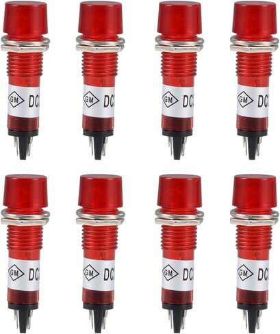 uxcell Signal Indicator Dash Light DC 12V,LED Bulbs XD7-1 Red, 7mm 9/32" Panel Mount 8Pcs in Saudi Arabia