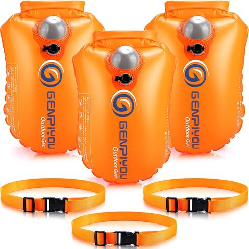 3 قطع من عوامة السباحة للمياه المفتوحة، عوامة فقاعات السباحة القابلة للنفخ مع حزام خصر قابل للتعديل، حقيبة جافة مقاومة للماء مرئية للغاية للرياضيين والسباحة والتجديف والتدريب والتخييم in Kuwait