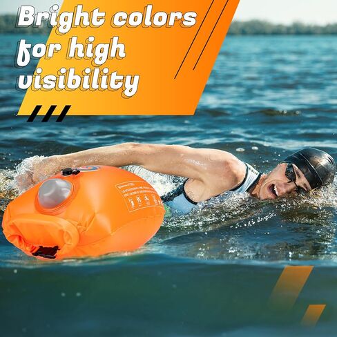 3 قطع من عوامة السباحة للمياه المفتوحة، عوامة فقاعات السباحة القابلة للنفخ مع حزام خصر قابل للتعديل، حقيبة جافة مقاومة للماء مرئية للغاية للرياضيين والسباحة والتجديف والتدريب والتخييم in Kuwait