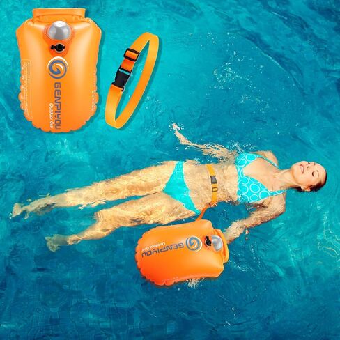 3 قطع من عوامة السباحة للمياه المفتوحة، عوامة فقاعات السباحة القابلة للنفخ مع حزام خصر قابل للتعديل، حقيبة جافة مقاومة للماء مرئية للغاية للرياضيين والسباحة والتجديف والتدريب والتخييم in Kuwait