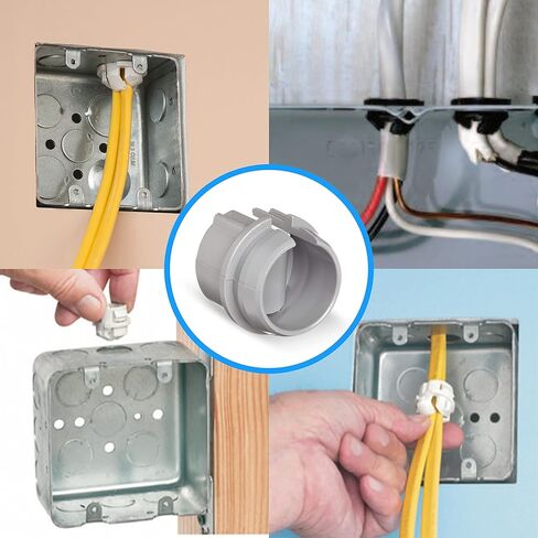 موصل كابل كهربائي OhLectric للأماكن الداخلية والخارجية - موصل غير معدني للكابلات المفردة والكابلات - سهل التركيب - موصل طرفي بعقب - ½ بوصة، رمادي - عبوة من 100 - OL-45873 in Kuwait