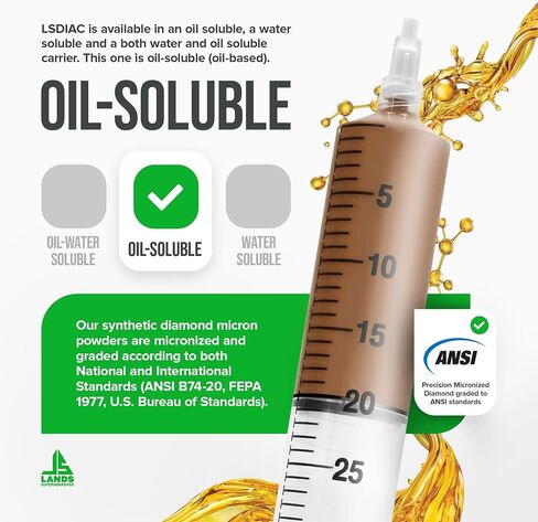 Oil-Soluble (Oil-Based) Diamond Polishing Compound - 400 Grit, 20g - LSDIAC-OM #45, Medium Concentration of Diamond Powder, LANDS Superabrasives (Brown 400 Grit/Medium Concentration) in Saudi Arabia