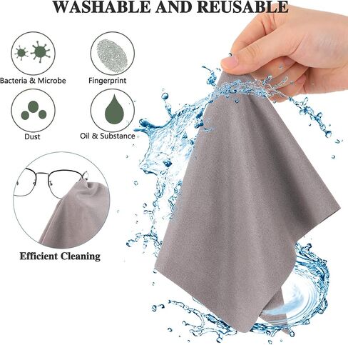 4PCS Extra Large Microfiber Cleaning Cloths 12 x 12 Inch Glasses Cleaning Cloth for Eyeglasses Lens Glasses Reusable Eyeglass Cleaner Cloths in Saudi Arabia
