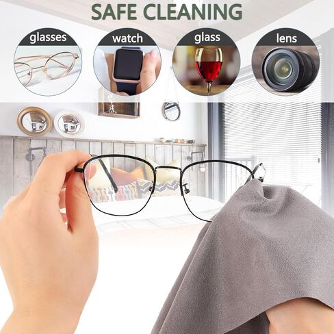 4PCS Extra Large Microfiber Cleaning Cloths 12 x 12 Inch Glasses Cleaning Cloth for Eyeglasses Lens Glasses Reusable Eyeglass Cleaner Cloths in Saudi Arabia