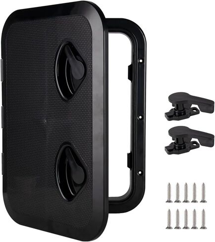 Marine Deck Access Hatch 12.4"×17.3" White/Black Rectangle Boat Hatch & Lid,Boat Deck Hatch Lids (Black) in Saudi Arabia