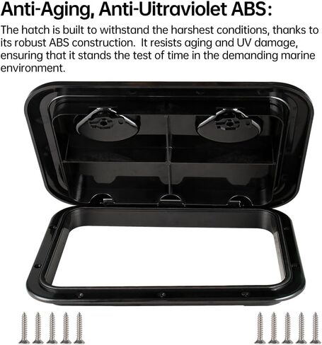 Marine Deck Access Hatch 12.4"×17.3" White/Black Rectangle Boat Hatch & Lid,Boat Deck Hatch Lids (Black) in Saudi Arabia