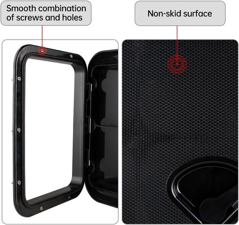 Marine Deck Access Hatch 12.4"×17.3" White/Black Rectangle Boat Hatch & Lid,Boat Deck Hatch Lids (Black) in Saudi Arabia
