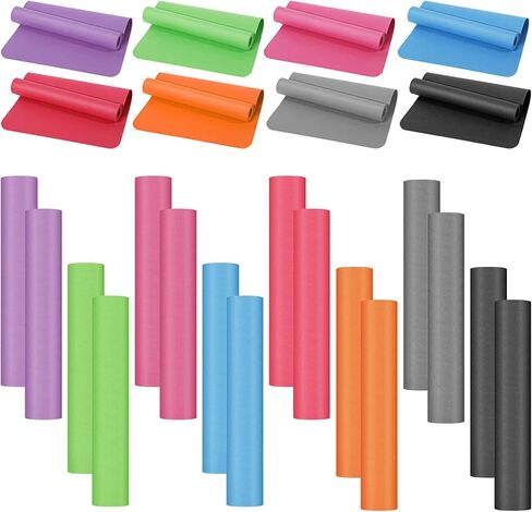 Nuanchu 16 Pack 68" x 24" x 4 mm Yoga Mats Bulk Gym Mats Bundle Thick Eva Yoga Mats for Kids and Adult Latex Free Exercise Mats with Non Slip Texture for Outdoor Yoga, Workout or Pilates in Saudi Arabia