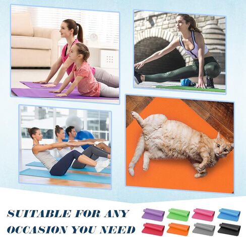 Nuanchu 16 Pack 68" x 24" x 4 mm Yoga Mats Bulk Gym Mats Bundle Thick Eva Yoga Mats for Kids and Adult Latex Free Exercise Mats with Non Slip Texture for Outdoor Yoga, Workout or Pilates in Saudi Arabia