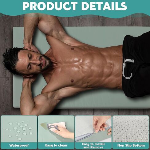 MABOZOO 3 Inch Thick Yoga Mat, Extra Thick Gymnastics Mat With Carrying Handles For Men Women, Pu Leather Anti-Tear Fitness Mat Foam Exercise Mat For Yoga, Pilates, Stretching in Saudi Arabia
